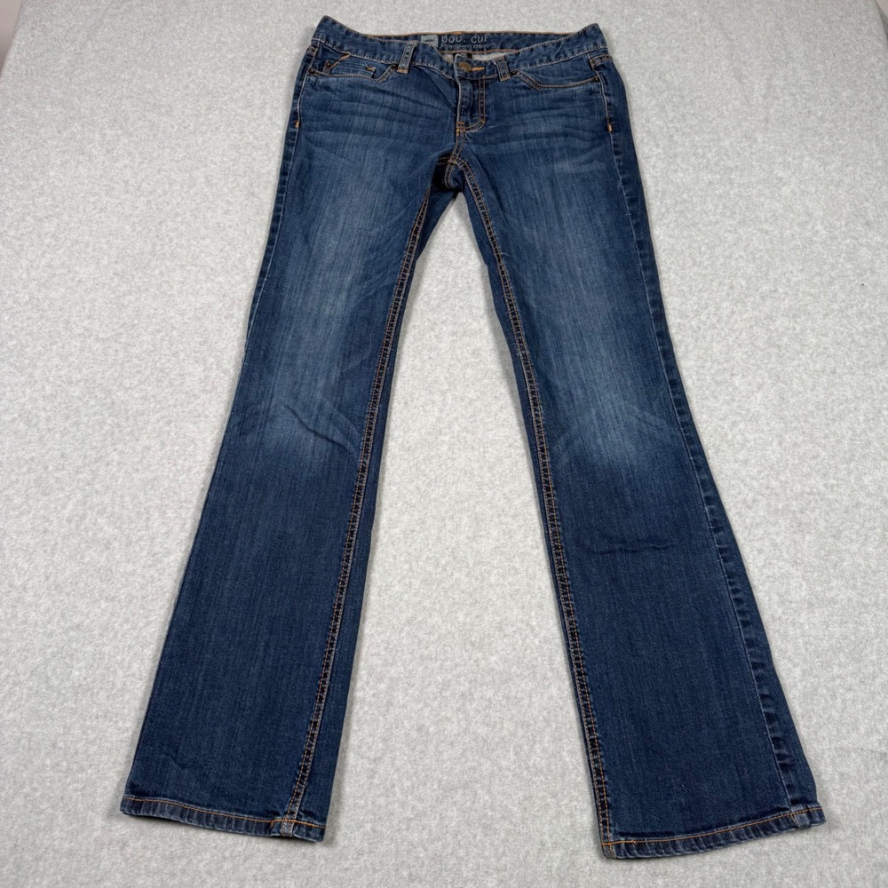 Mossimo Y2K Women Bootcut Premium Denim Jeans Dark Wash 8R Mid Low Rise Blue